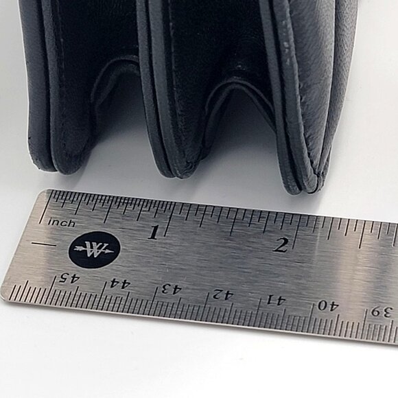 Black Quilted Genuine Leather Crossbody Bag With Chain Strap & Magnetic Closure - Picture 11 of 12